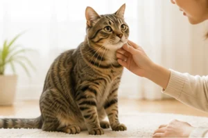 シニア猫の毎日の健康状態を確認する飼い主
